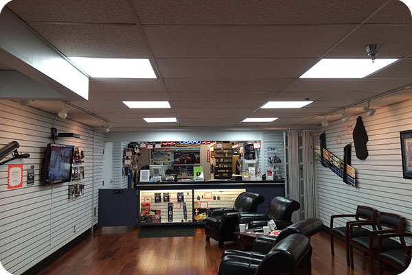 OKT 2X2FT LED Panel in Car Dealer Shop - Oregon